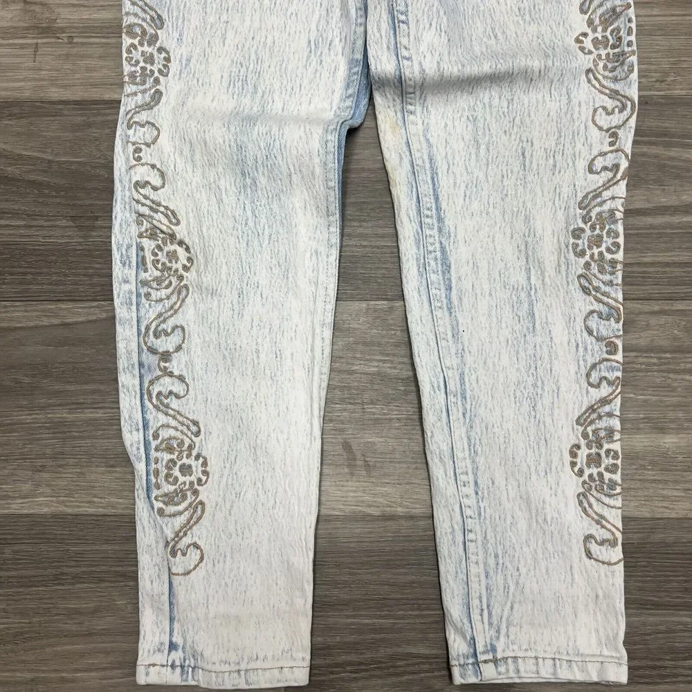 Anti‎ Basicx Jeans Womens 28x28 High Rise Vintage Y2K Embroidered Western Faded